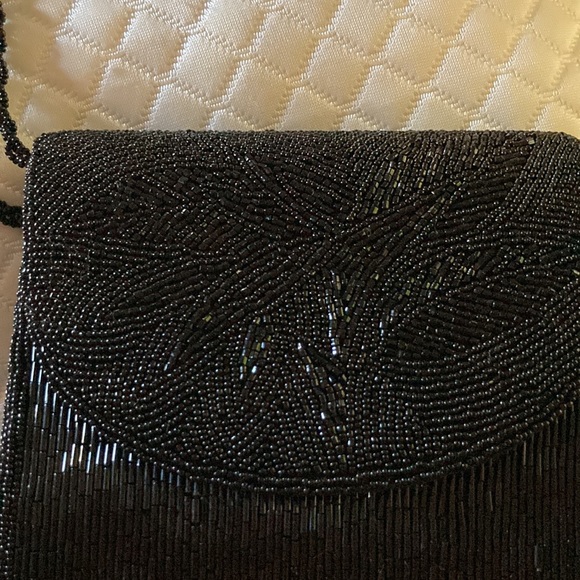 Vintage black beaded evening bag - Picture 5 of 6
